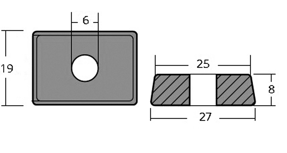 Tecnoseal Piastrina In Alluminio 4-9.9 Hp 4t