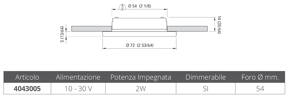 Quick Faretto Ted Ct C/Interruttore Touch