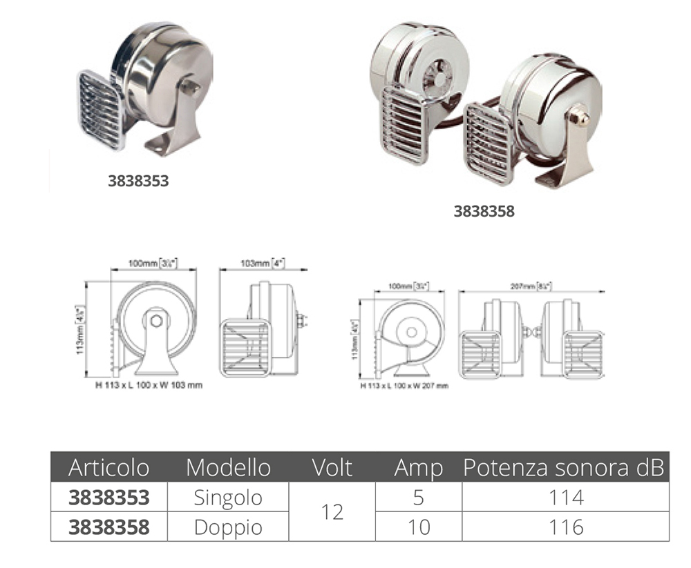 Marco Tromba Doppia Cromata 12v.