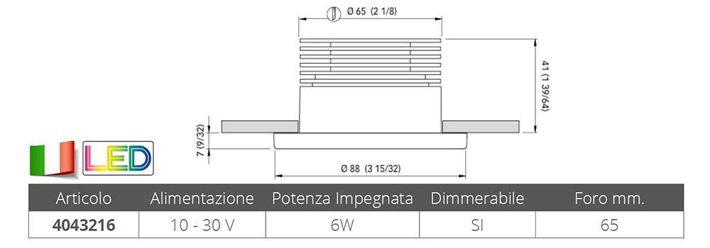 Quick Faretto Ad Incasso Chiara 6w