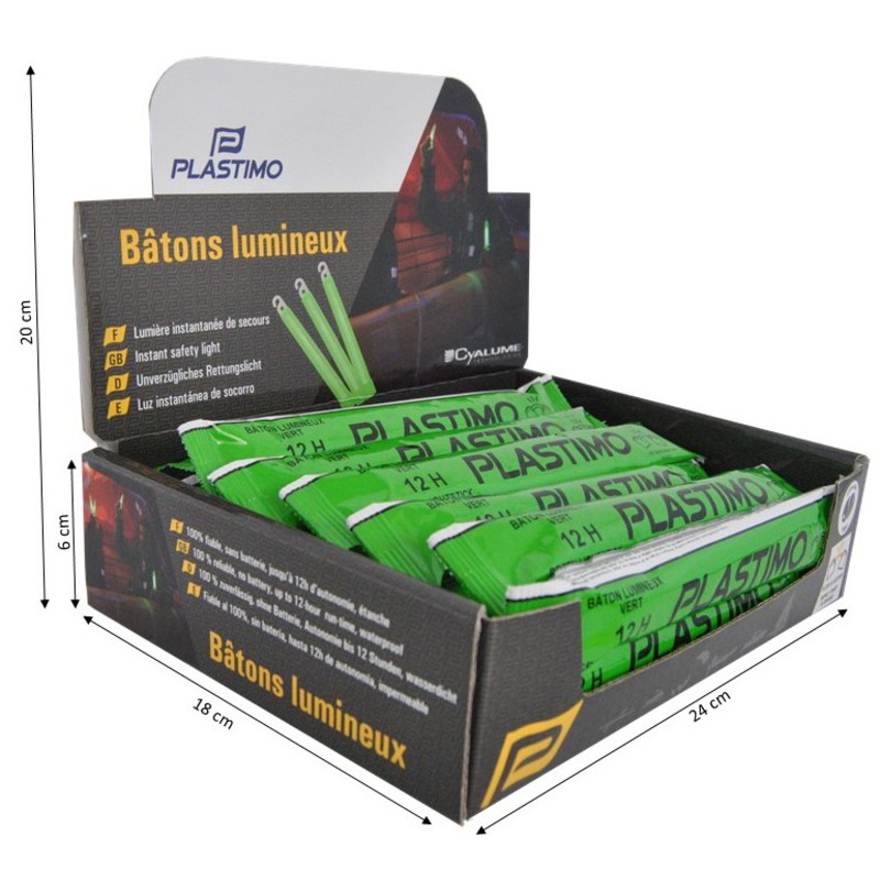 Plastimo Display 24 Stick Cyalume Verdi