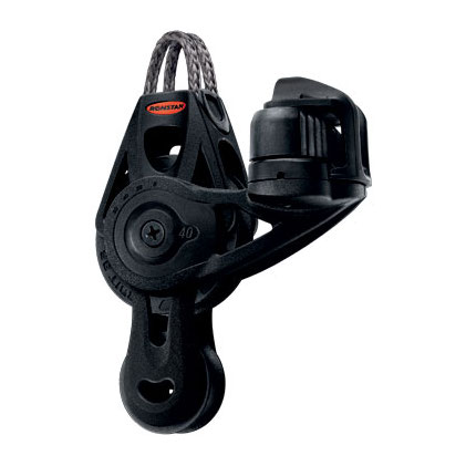 Ronstan bozzello Orbit serie 40 BB - bozzello a violino con anello e strozzatore