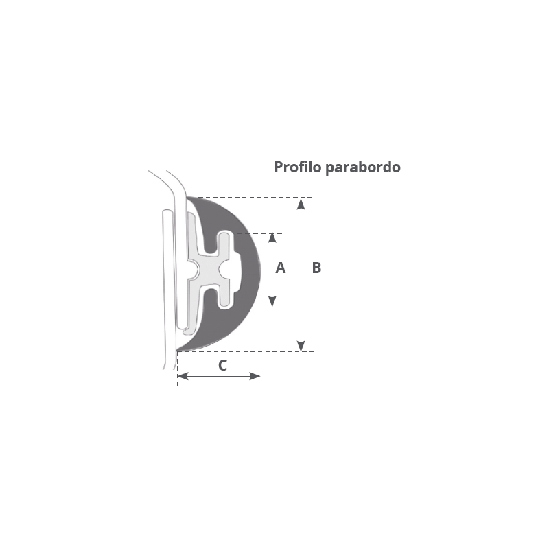 Tessilmare Profilo radial mm. 65 bianco mt.24