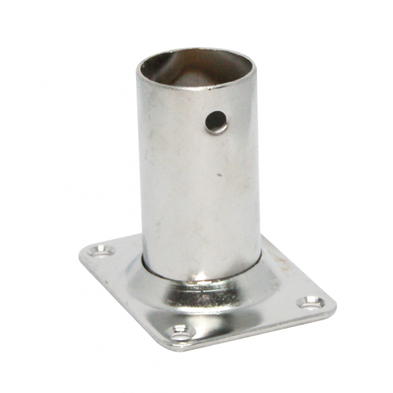 Base inox rett. 90° ø mm.22