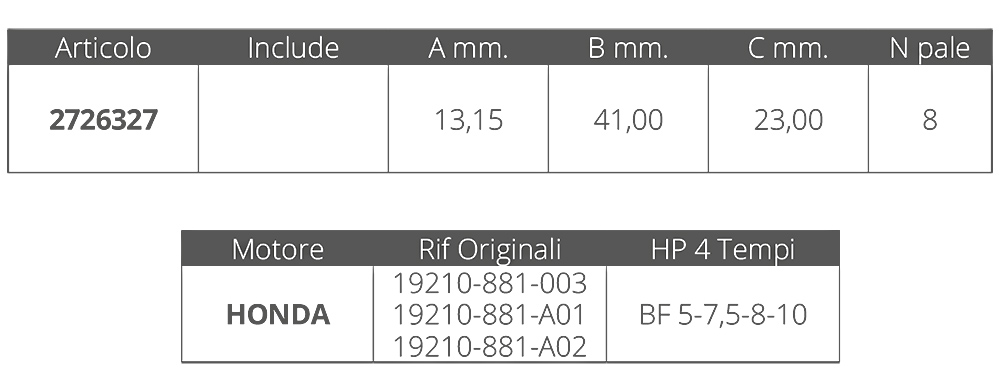 Finnord Girante Honda 4t 5-7,5-8-10 Hp