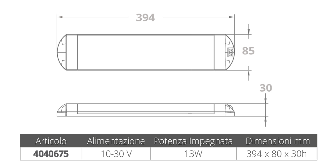 A.A.A. World-Wide Plafoniera A 39 Led 10-30v