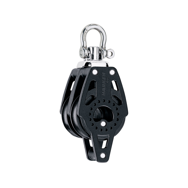 Harken bozzello Carbo 40 mm - doppio con grillo girevole e arricavo