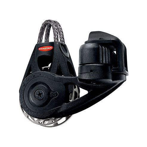 Ronstan bozzello Orbit serie 55 RT - singolo con anello e strozzatore, automatico e manuale