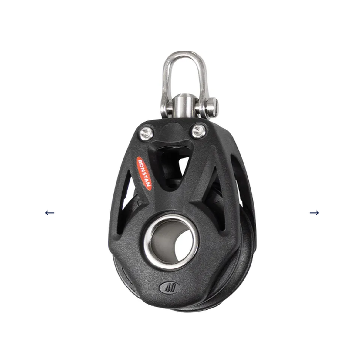 Ronstan S40 BB Orbit Block singolo con staffa, testa orientabile