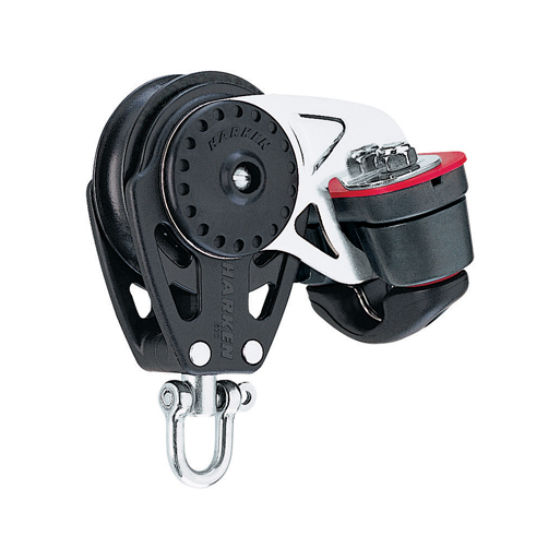 Harken bozzello Carbo per scotta randa 75 mm - singolo con grillo girevole e strozzatore