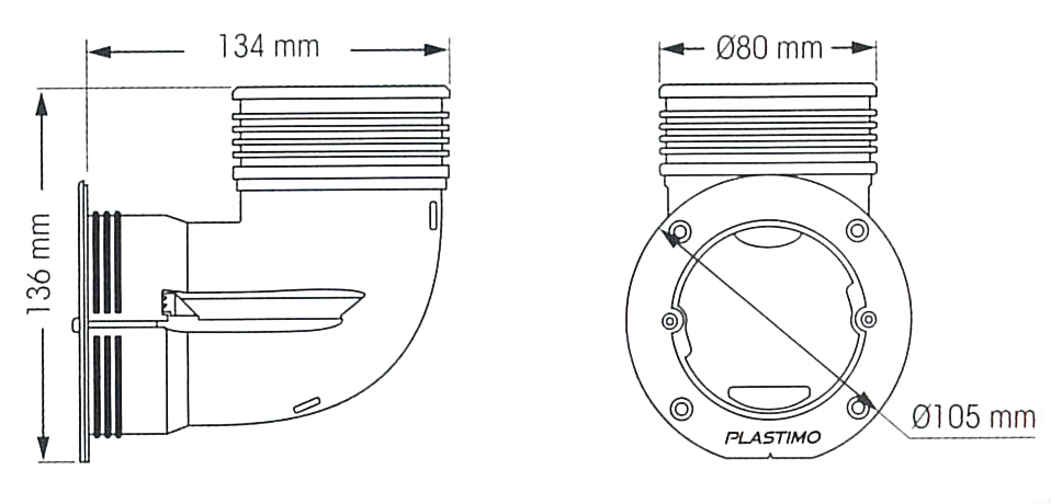 Plastimo Raccordo Curvo Ez Air Mm 80