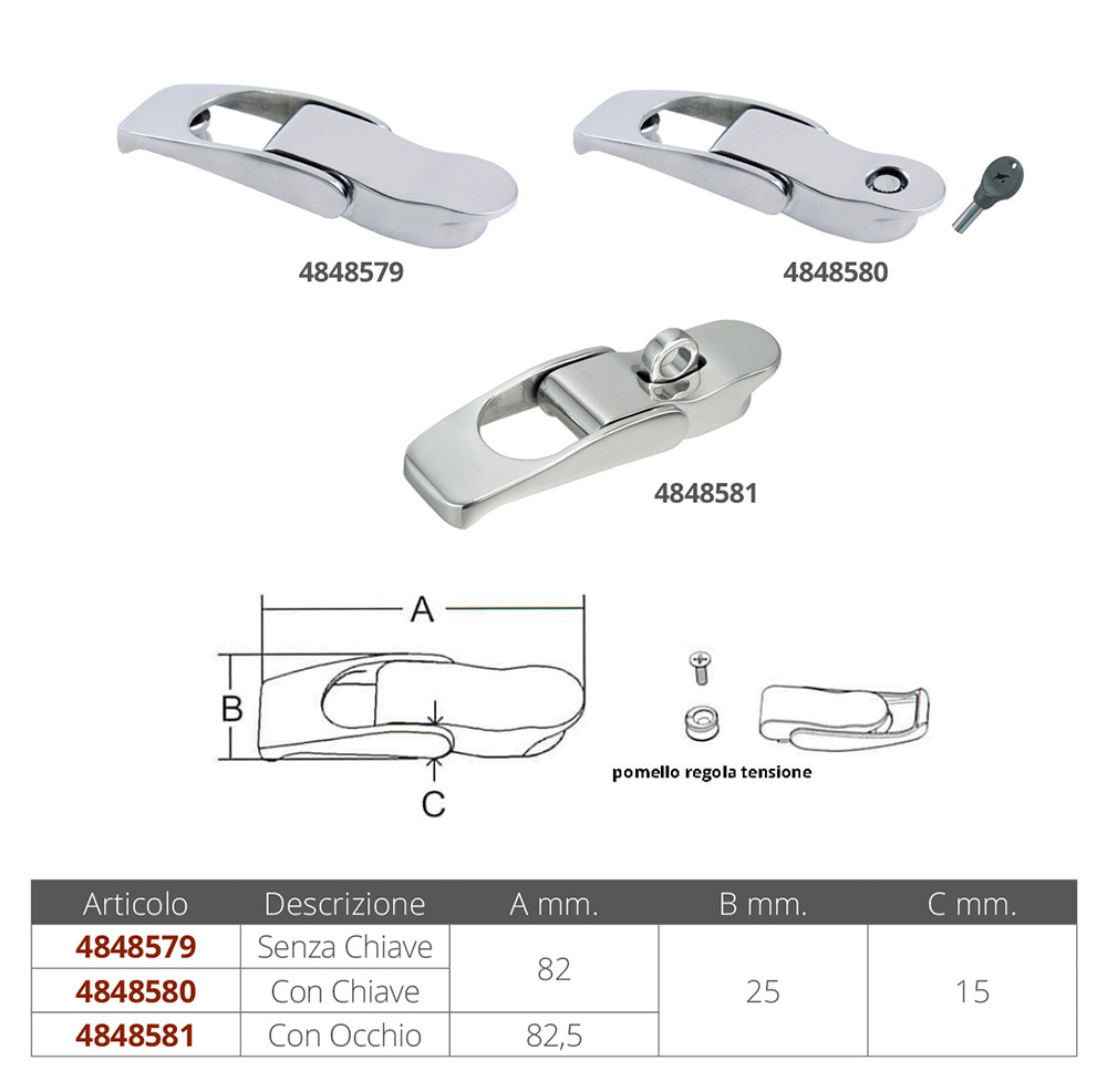Marine Town Chiusura Inox 316 Con Chiave
