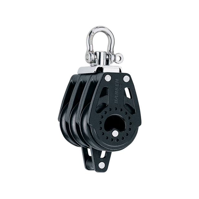 Harken bozzello Carbo 40 mm - triplo con grillo girevole e arricavo