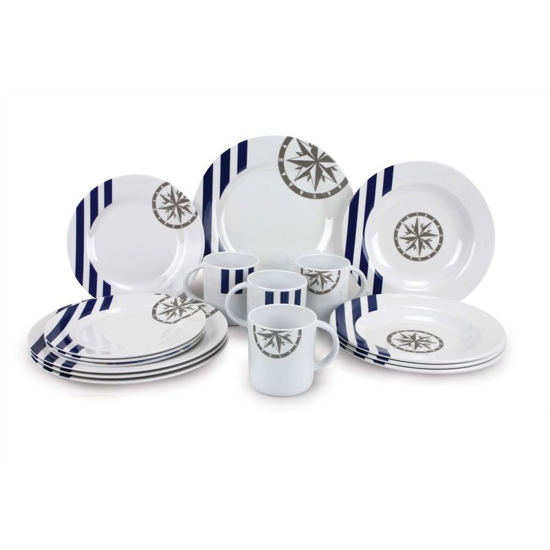 Plastimo Marina stoviglie 16 pezzi, rotonde