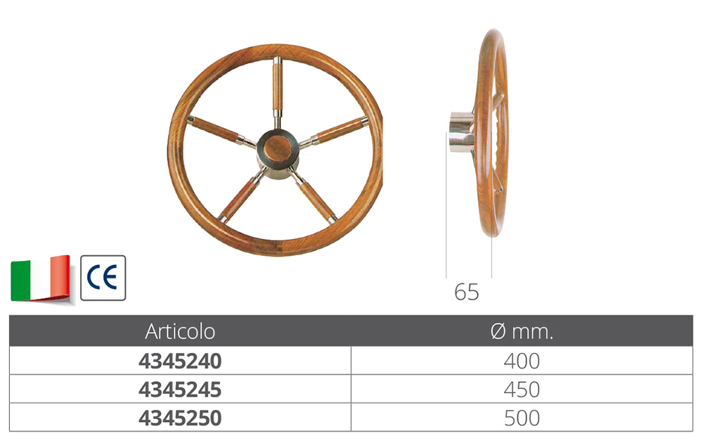 Savoretti Ruota Timone Teak Ø Mm.400