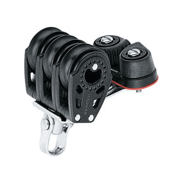 Harken bozzello Carbo per scotta randa 29 mm - triplo con grillo girevole e strozzatore