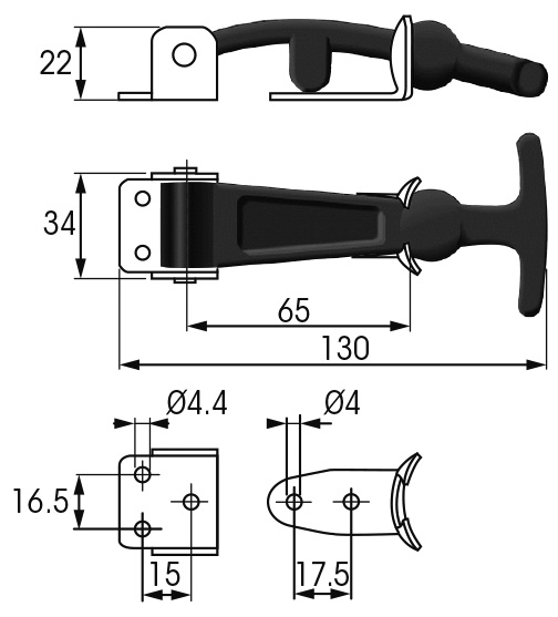 Plastimo Maniglia Di Chiusura T-Bar" Cf. 2pz