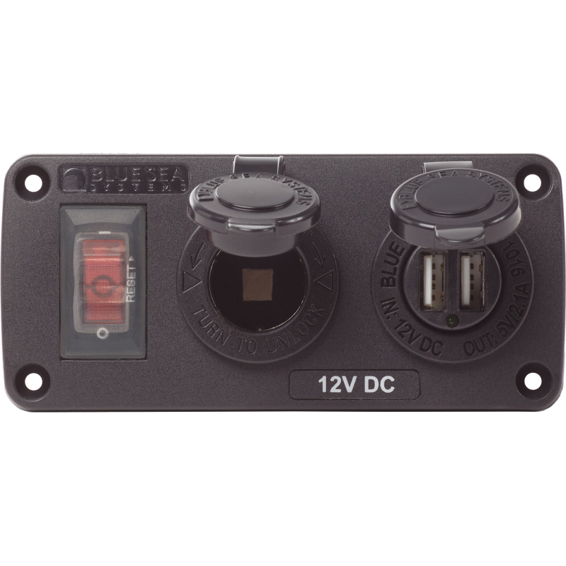 Blue Sea Pannello 12v presa usb interruttore
