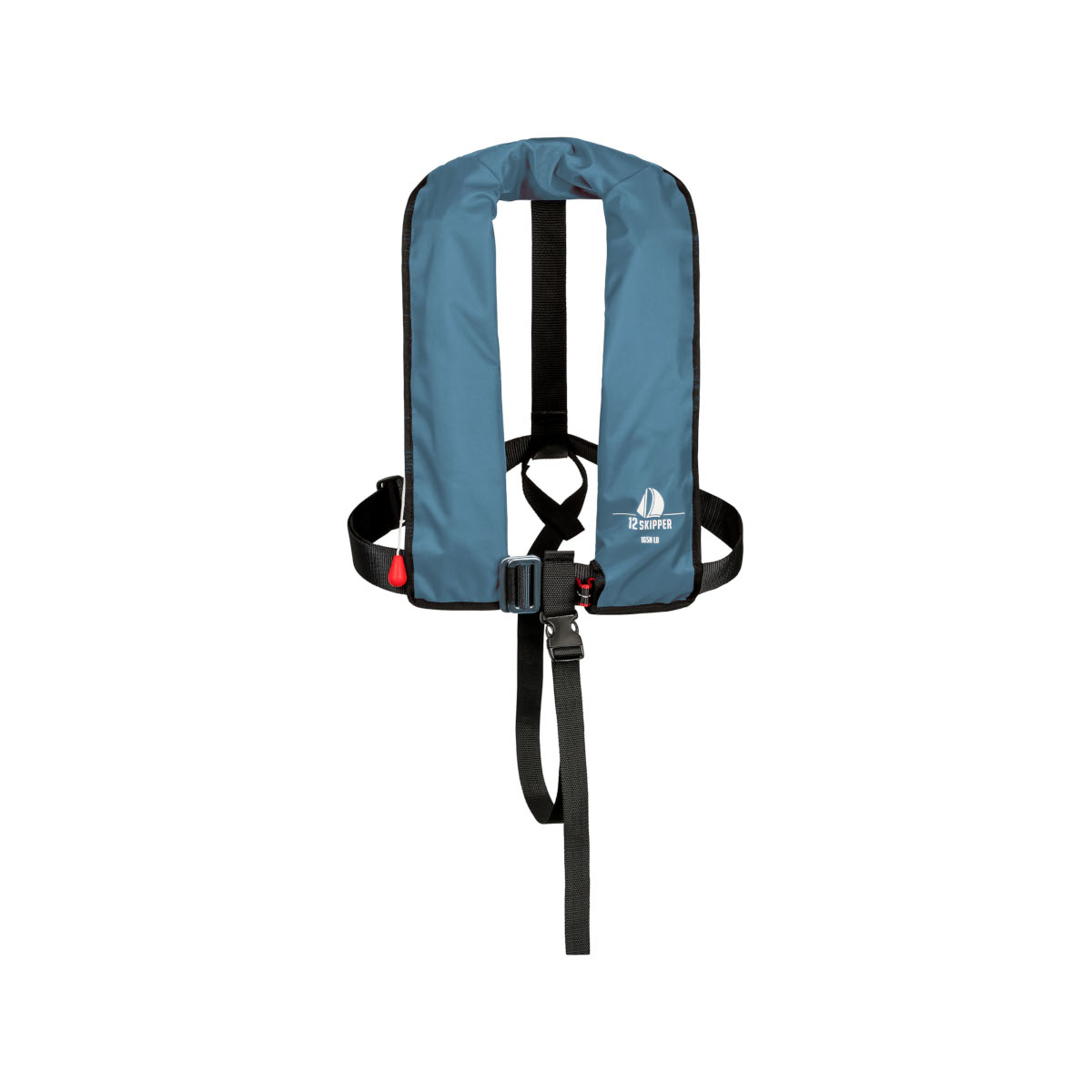 12skipper Giubbotto di salvataggio automatico 165N ISO con imbracatura, blu acciaio