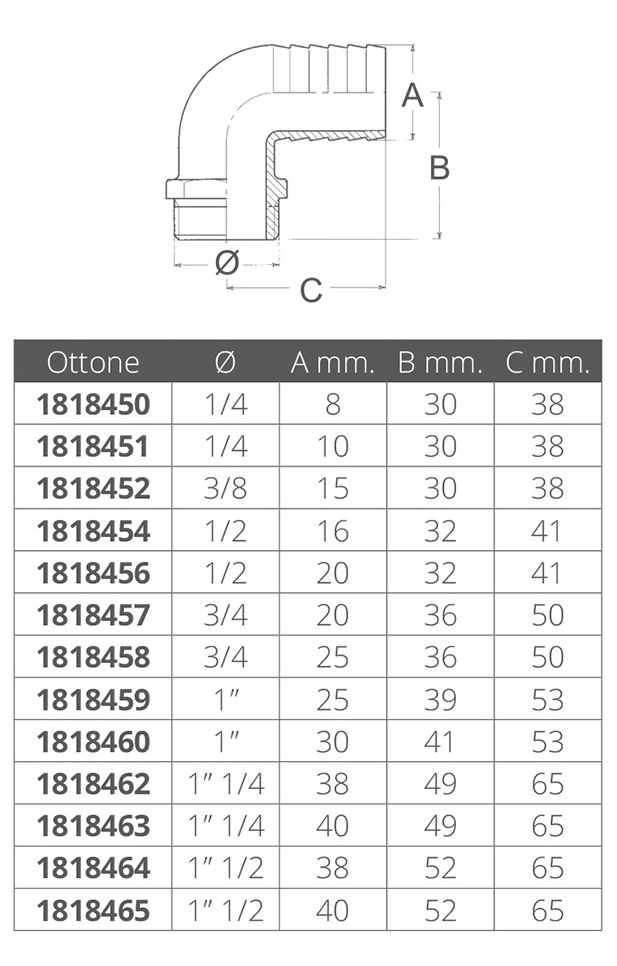 Guidi Rubinetteria Portagomma Curvo Da 1'1/4x38