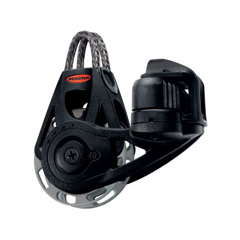 Ronstan bozzello Orbit serie 40 RT - singolo con anello e strozzatore, automatico