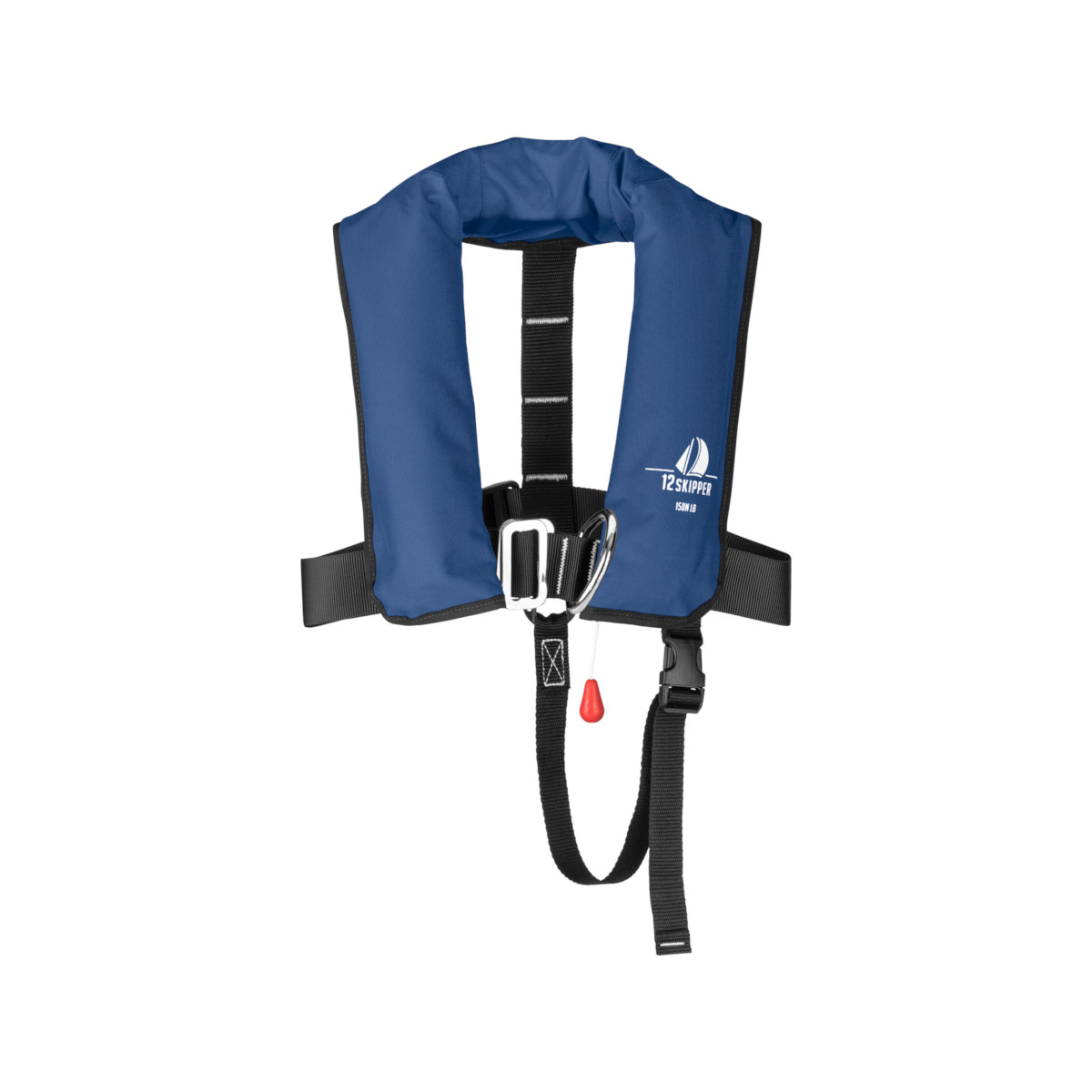 12skipper gilet automatico per bambini 150N ISO con imbragatura, blu navy