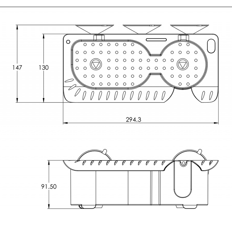 Portabicchiere mm.294x91x147