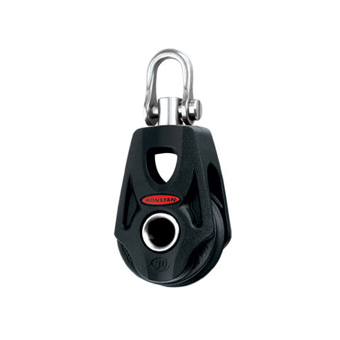 Ronstan bozzello Orbit serie 30 BB - singolo, grillo girevole e puleggia Nylatron