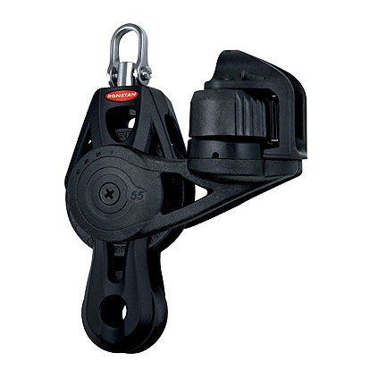 Ronstan bozzello Orbit serie 55 BB - bozzello a violino con grillo girevole e strozzatore
