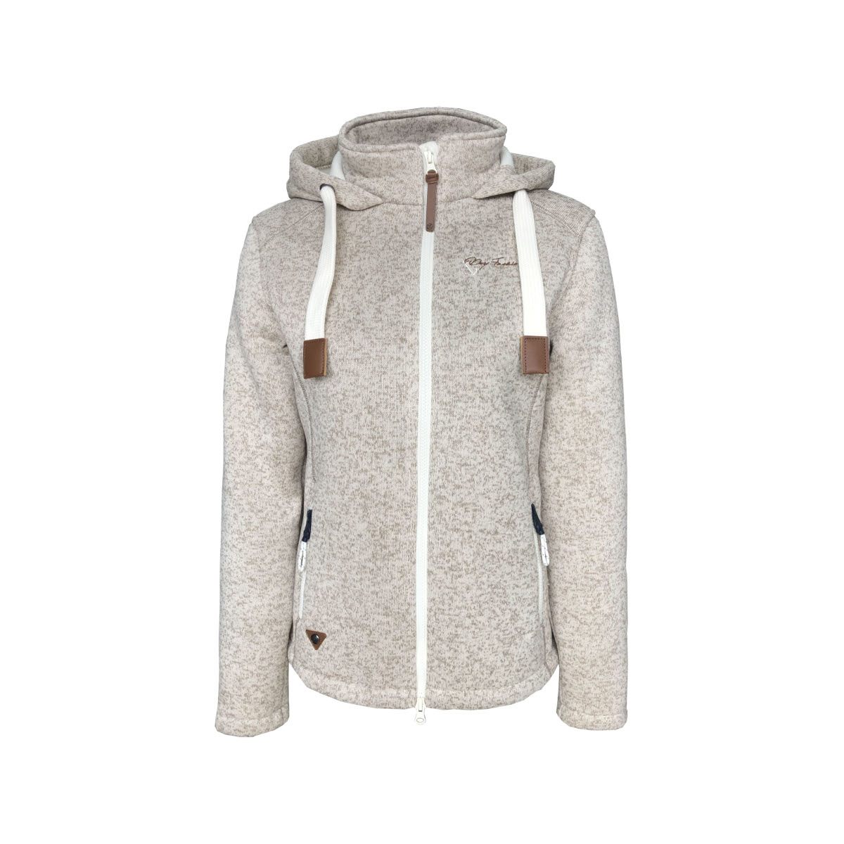 Dry Fashion Poel Giacca in pile lavorato a maglia Donna sabbia beige, taglia 44