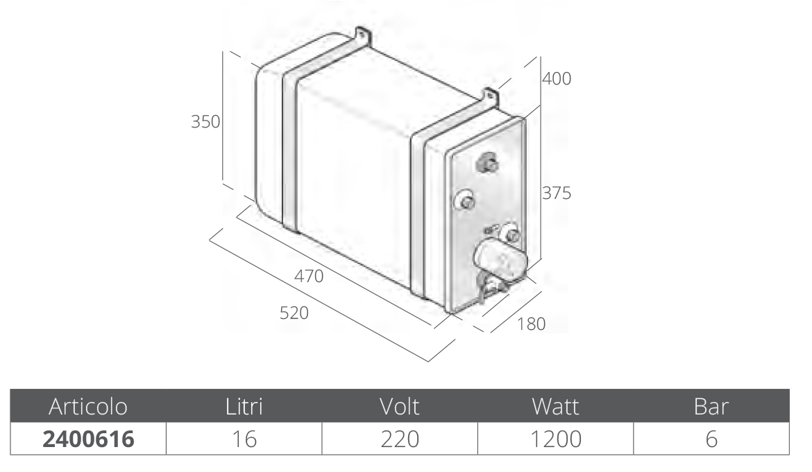 Quick Boiler Inox Bx 16 Lt C/Scambiatore
