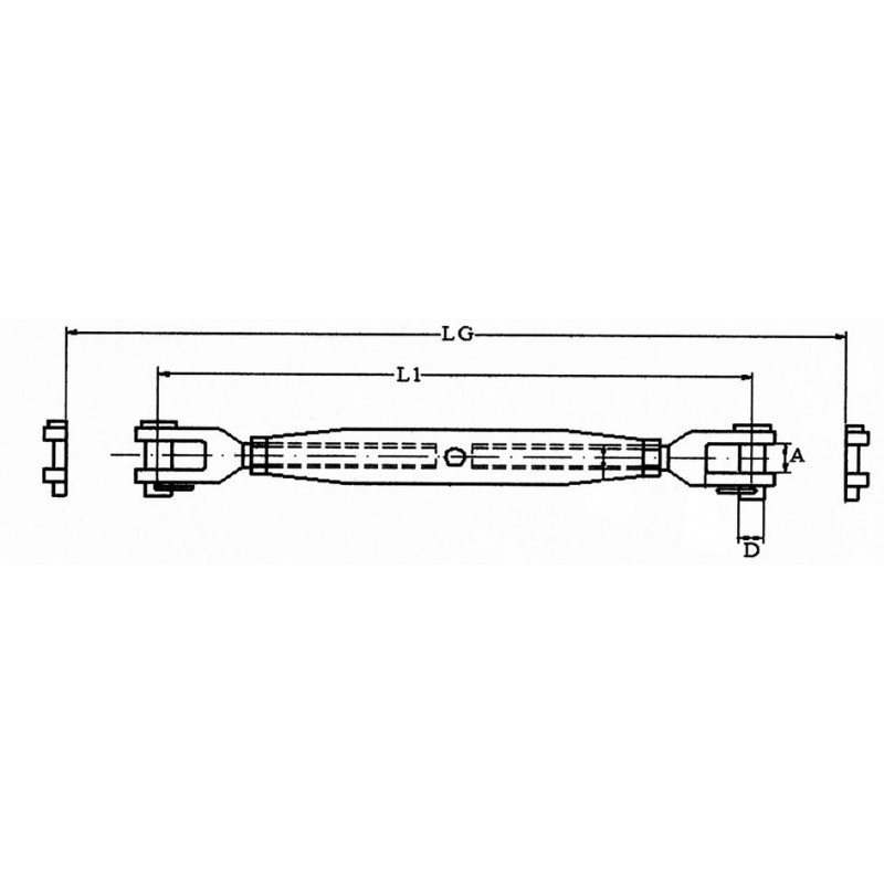 Tenditore inox m5 forcella